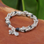 Agate and silver beaded charm bracelet, 'Call for Harmony' - Hill Tribe-Themed Agate and Silver Beaded Charm Bracelet