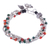 Carnelian and silver beaded charm bracelet, 'Call for Courage' - Hill Tribe-Themed Carnelian and Silver Beaded Charm Bracelet