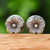 Silver button earrings, 'Thailand's Blossom' - Floral Traditional Silver Button Earrings from Thailand