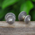 Silver button earrings, 'Hypnotically Radiant' - Polished Round Silver Button Earrings Crafted in Thailand