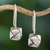 Pendientes colgantes de plata - Pendientes colgantes de plata geométrica pulida fabricados en Tailandia
