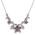 Silver beaded pendant necklace, 'Exotic Bouquet' - Floral & Leaf Hill Tribe 950 Silver Beaded Pendant Necklace thumbail