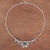 Halskette mit Anhänger aus silbernen Perlen - Halskette mit Blumen- und Blattanhänger aus 950er Silber des Bergvolkes