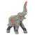 Holzfigur - Thailändische Elefantenfigur, handbemalt in Schwarz, Rot und Gelb