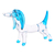 Handblown glass figurine, 'Peace Dachshund' - Handblown Light Blue Glass Dachshund Dog Figurine