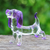 Handgeblasene Glasfigur - Mundgeblasene Beagle-Hundefigur aus Glas in Lila