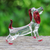 Figura de vidrio soplado a mano. - Figura de perro Beagle de vidrio soplado a mano en rojo