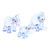 Mundgeblasene Glasfiguren, (3er-Set) - Set mit 3 mundgeblasenen Elefantenfamilien-Glasfiguren in Blau