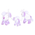 Handblown glass figurines, 'Giant Family in Purple' (set of 3) - Set of 3 Handblown Elephant Family Glass Figurines in Purple