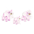 Handblown glass figurines, 'Giant Family in Pink' (set of 3) - Set of 3 Handblown Elephant Family Glass Figurines in Pink