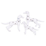 Handblown glass figurines, 'Dalmatian Lineage' (set of 3) - Set of 3 Clear Handblown Glass Dalmatian Dog Figurines