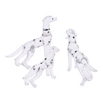 Handblown glass figurines, 'Dalmatian Lineage' (set of 3) - Set of 3 Clear Handblown Glass Dalmatian Dog Figurines