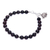 Garnet beaded charm bracelet, 'Passionate Grace' - Natural Garnet Beaded Bracelet with Elephant Charm