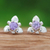 Amethyst stud earrings, 'Wisdom Flora' - Flower-Themed Polished Faceted Amethyst Stud Earrings