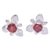 Garnet stud earrings, 'Passion Flora' - Flower-Themed Polished Faceted Garnet Stud Earrings