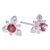 Garnet stud earrings, 'Passion Flora' - Flower-Themed Polished Faceted Garnet Stud Earrings