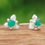 Chalcedony stud earrings, 'Royalty Flora' - Flower-Themed Polished Faceted Chalcedony Stud Earrings