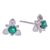 Chalcedony stud earrings, 'Royalty Flora' - Flower-Themed Polished Faceted Chalcedony Stud Earrings