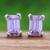 Amethyst stud earrings, 'Purple Baroness' - High-Polished Baguette-Shaped Amethyst Stud Earrings (image 2) thumbail