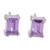 Amethyst stud earrings, 'Purple Baroness' - High-Polished Baguette-Shaped Amethyst Stud Earrings thumbail