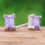 Amethyst stud earrings, 'Purple Baroness' - High-Polished Baguette-Shaped Amethyst Stud Earrings (image 2b) thumbail