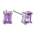Amethyst stud earrings, 'Purple Baroness' - High-Polished Baguette-Shaped Amethyst Stud Earrings (image 2c) thumbail