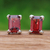 Garnet stud earrings, 'Crimson Baroness' - High-Polished Baguette-Shaped Garnet Stud Earrings