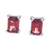 Garnet stud earrings, 'Crimson Baroness' - High-Polished Baguette-Shaped Garnet Stud Earrings