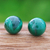 Malachite stud earrings, 'Voyage Dimension' - Malachite Stud Earrings with Sterling Silver Posts (image 2) thumbail