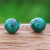Malachite stud earrings, 'Voyage Dimension' - Malachite Stud Earrings with Sterling Silver Posts (image 2b) thumbail