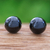 Onyx stud earrings, 'Mystery Dimension' - Onyx Stud Earrings with Sterling Silver Posts (image 2) thumbail