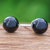 Onyx stud earrings, 'Mystery Dimension' - Onyx Stud Earrings with Sterling Silver Posts (image 2b) thumbail