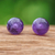 Amethyst stud earrings, 'Wisdom Dimension' - Amethyst Stud Earrings with Sterling Silver Posts (image 2) thumbail