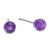 Amethyst stud earrings, 'Wisdom Dimension' - Amethyst Stud Earrings with Sterling Silver Posts (image 2c) thumbail