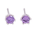 Amethyst stud earrings, 'Wisdom Blooms' - Faceted Purple Amethyst Sterling Silver Stud Earrings