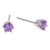 Amethyst stud earrings, 'Wisdom Blooms' - Faceted Purple Amethyst Sterling Silver Stud Earrings