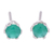 Chalcedony stud earrings, 'Royalty Blooms' - Faceted Green Chalcedony Sterling Silver Stud Earrings thumbail
