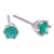 Chalcedony stud earrings, 'Royalty Blooms' - Faceted Green Chalcedony Sterling Silver Stud Earrings (image 2c) thumbail