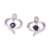 Sapphire and cubic zirconia stud earrings, 'The Prophecy Nimbus' - High-Polished Sapphire and Cubic Zirconia Stud Earrings thumbail