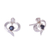 Sapphire and cubic zirconia stud earrings, 'The Prophecy Nimbus' - High-Polished Sapphire and Cubic Zirconia Stud Earrings (image 2c) thumbail