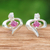 Ruby and cubic zirconia stud earrings, 'The Romance Nimbus' - High-Polished Ruby and Cubic Zirconia Stud Earrings