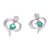 Chalcedony and cubic zirconia stud earrings, 'The Royalty Nimbus' - High-Polished Chalcedony and Cubic Zirconia Stud Earrings