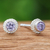 Amethyst stud earrings, 'Wise Elements' - Sterling Silver Stud Earrings with Round Amethyst Gems