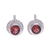 Garnet stud earrings, 'Passionate Elements' - Sterling Silver Stud Earrings with Round Garnet Gems