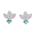 Pendientes de botón de calcedonia - Pendientes florales de plata de ley con joyas de calcedonia
