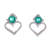 Chalcedony stud earrings, 'Heart of Monarchs' - Heart-Shaped Faceted Chalcedony Stud Earrings from Thailand