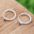 Sapphire hoop earrings, 'The Eternal Prophecy' - Polished Sterling Silver Hoop Earrings with Sapphire Gems (image 2) thumbail