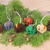 Felt ornaments, 'colourful Trunks' (set of 5) - Set of Five colourful Elephant Felt Ornaments with Wood Beads