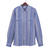 Camisa de algodón para hombre - Camisa de hombre con cuello de algodón a rayas azules y blancas