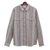 Men's cotton shirt, 'Carob Brown' - Men's Striped Carob Brown and White Cotton Collared Shirt